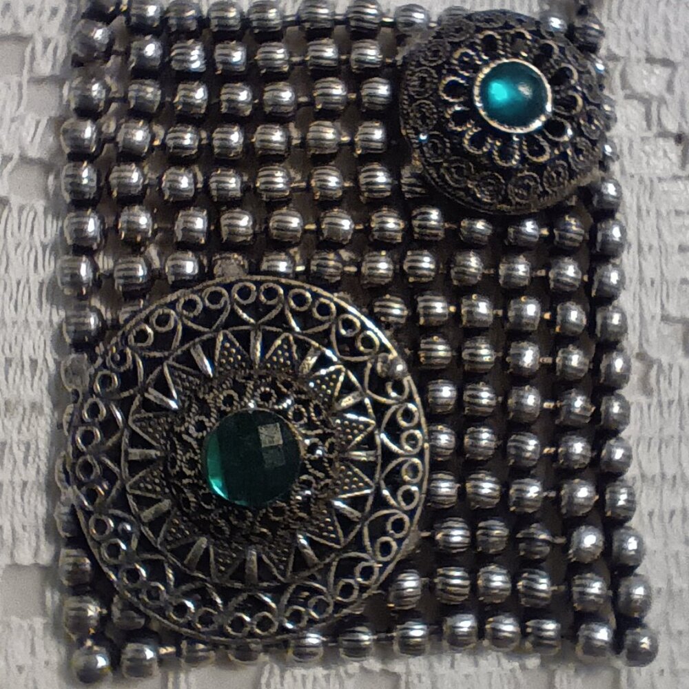 Silver Tone Necklace - Statement Piece from India | 2 for $10